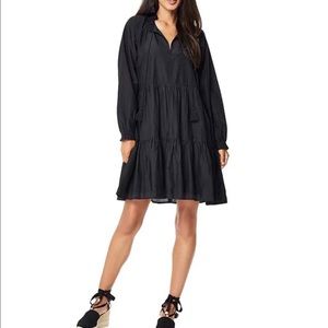 Roller Rabbit Janni V-Neck Long Sleeve Dress Black XL